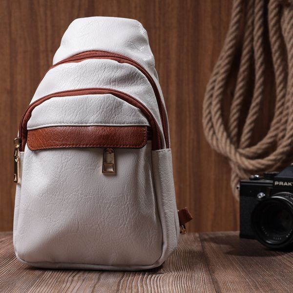 Женская сумка через плечо с отверстием для наушников из экокожи Vintage 22785 Белый 22785 фото