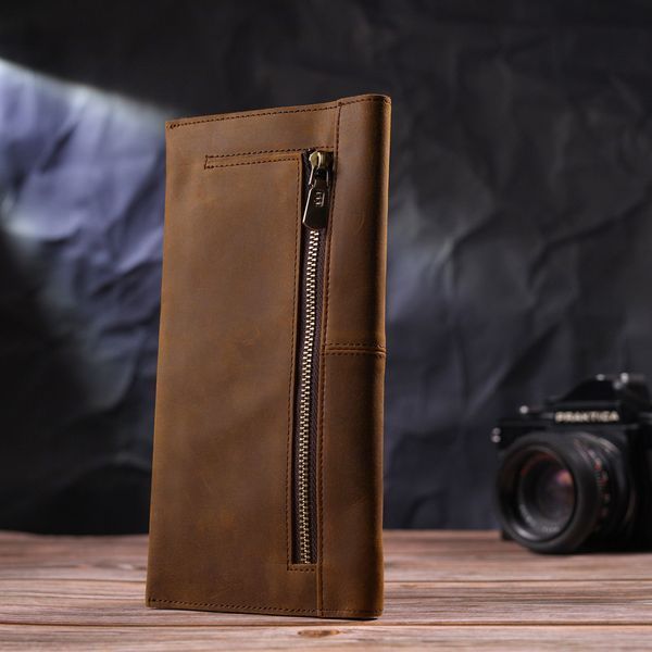 Тонкий чоловічий гаманець з натуральної вінтажної шкіри 21296 Vintage Коричневий 21296 фото