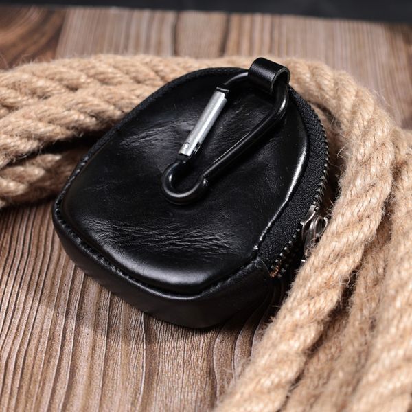 Гаманець для монет компактного розміру з натуральної шкіри Vintage sale_15081 Чорний sale_15081 фото
