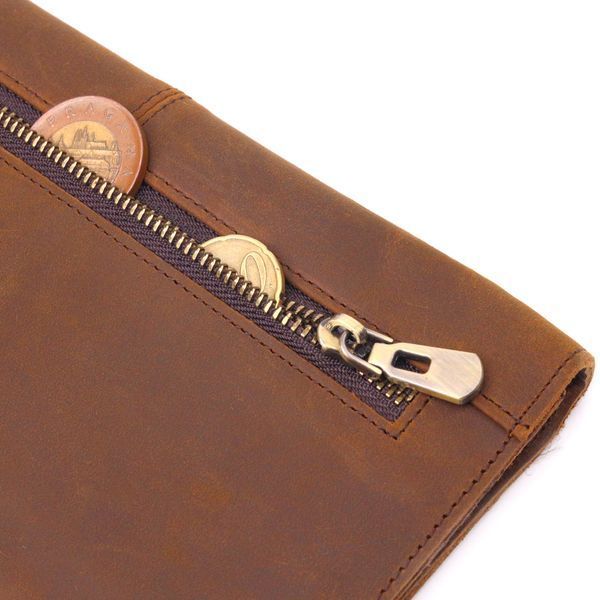 Тонкий чоловічий гаманець з натуральної вінтажної шкіри 21296 Vintage Коричневий 21296 фото