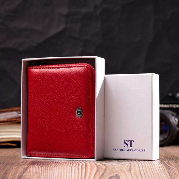 Яркое портмоне для женщин на молнии из натуральной кожи ST Leather 19486 Красный 19486 фото