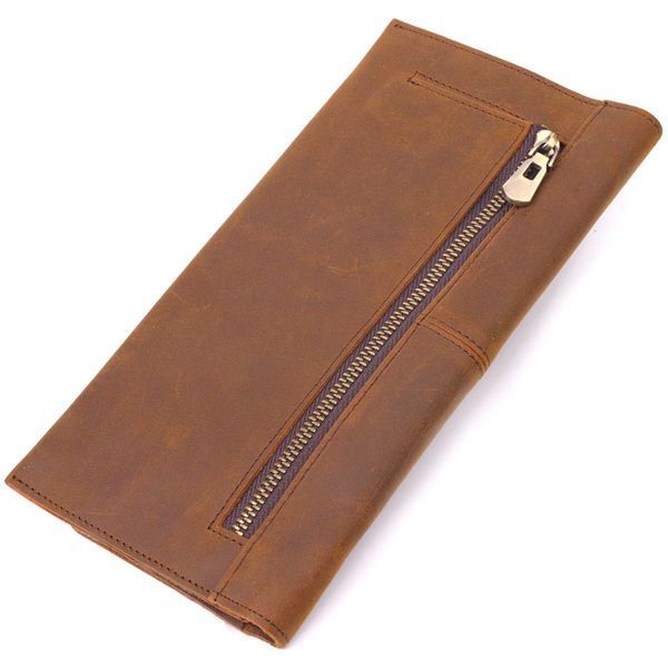 Тонкий чоловічий гаманець з натуральної вінтажної шкіри 21296 Vintage Коричневий 21296 фото