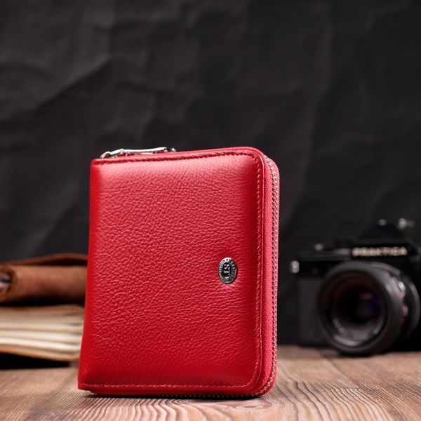 Яркое портмоне для женщин на молнии из натуральной кожи ST Leather 19486 Красный 19486 фото