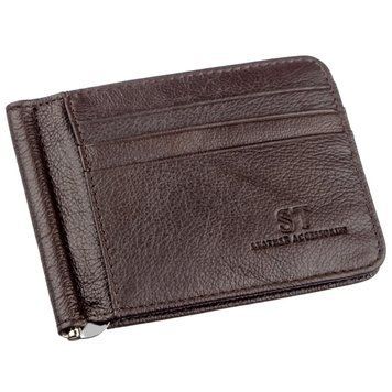 Стильний чоловічий Затискач ST Leather 18941 Коричневий 18941 фото