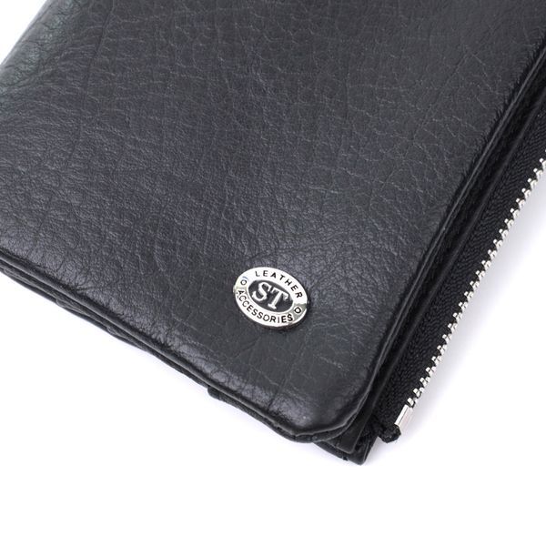 Вертикальный бумажник унисекс из мягкой натуральной кожи ST Leather 22743 Черный 22743 фото