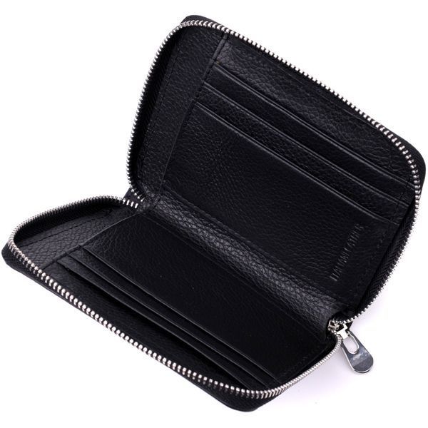 Кожаный кошелек для женщин на молнии с тисненым логотипом производителя ST Leather 19489 Черный 19489 фото