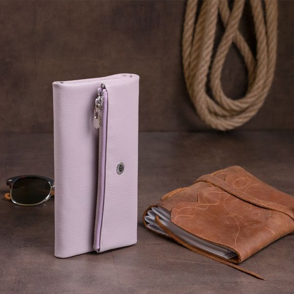 Клатч конверт з кишенею для мобільного шкіряний жіночий ST Leather 19269 Ліловий 19269 фото