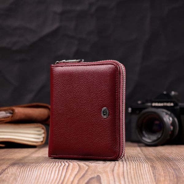 Портмоне для жінок на блискавці з натуральної шкіри ST Leather 19487 Бордовий 19487 фото