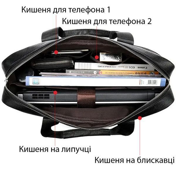Сумка чоловіча Vintage 14678 для ноутбука Чорна 14678 фото