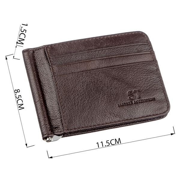 Стильний чоловічий Затискач ST Leather 18941 Коричневий 18941 фото