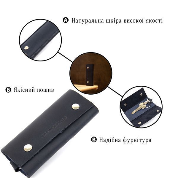Ключница тубус кожаная на кнопках Grande Pelle 11343 Синяя 11343 фото