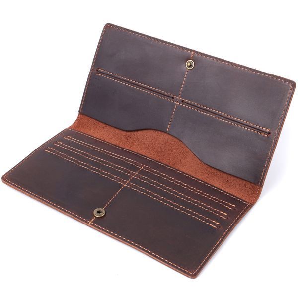 Вертикальный бумажник унисекс из натуральной кожи Vintage sale_15083 Коричневый sale_15083 фото