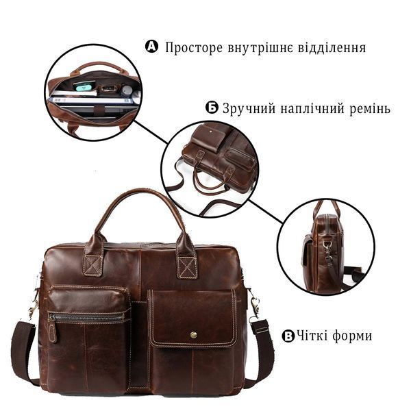 Сумка мужская Vintage 14661 для ноутбука Коричневая 14661 фото