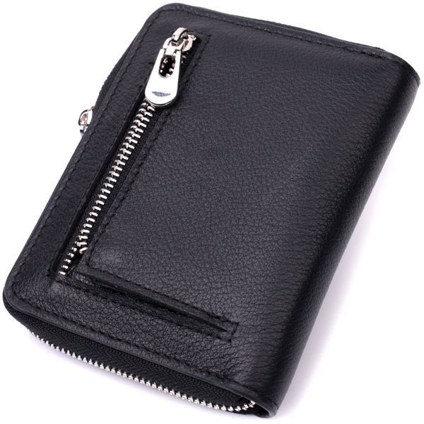 Кожаный кошелек для женщин на молнии с тисненым логотипом производителя ST Leather 19489 Черный 19489 фото