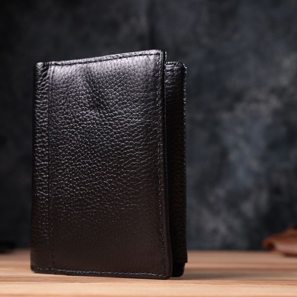 Вертикальный мужской кожаный кошелек в два сложения Vintage sale_15091 Черный sale_15091 фото