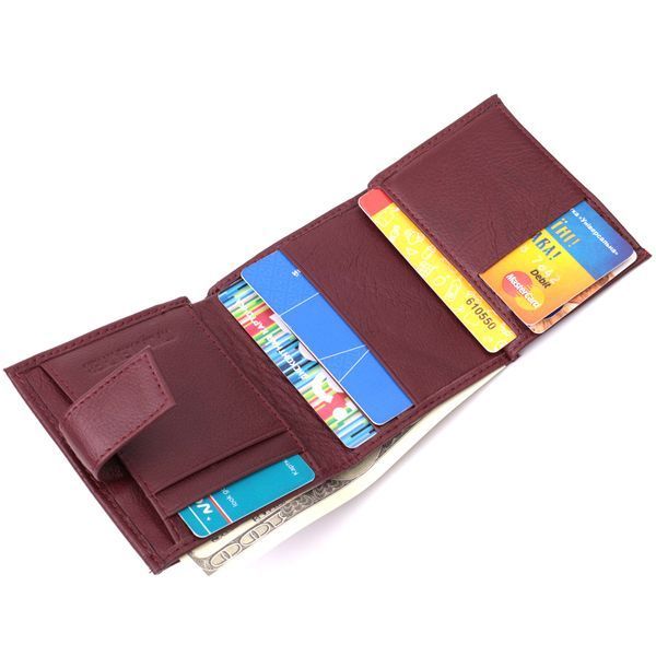 Компактный женский кошелек из натуральной кожи ST Leather 22674 Бордовый 22674 фото