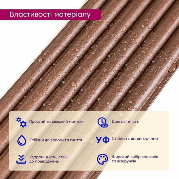 Рейка декоративная WPC круглая стеновая 3000х152х15мм Каштан SW-00001872 SW-00001872 фото