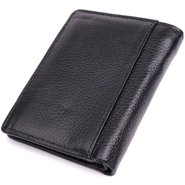 Вертикальный мужской кожаный кошелек в два сложения Vintage sale_15091 Черный sale_15091 фото