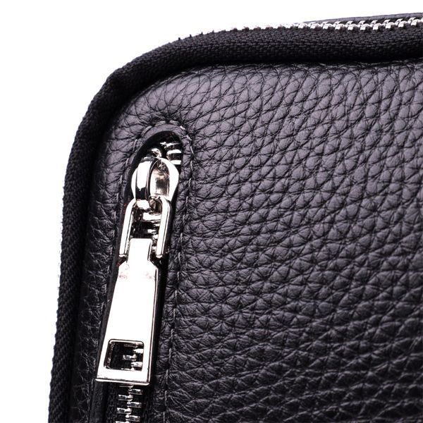 Прямоугольная сумка бананка из качественной натуральной кожи GRANDE PELLE 22877 Черный 22877 фото