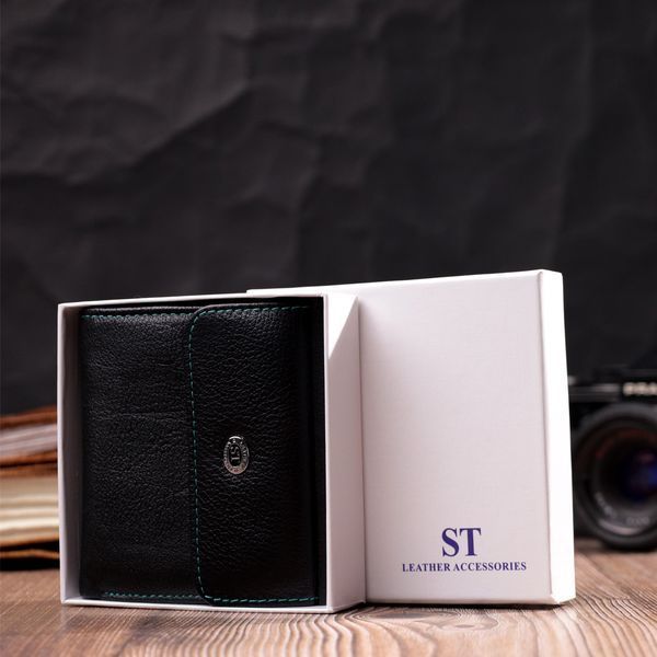 Женский оригинальный кошелек среднего размера из натуральной кожи ST Leather 19500 Черный 19500 фото