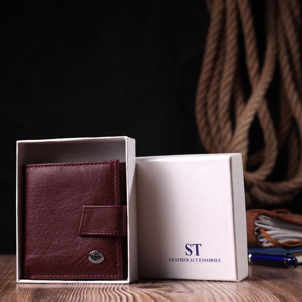 Компактный женский кошелек из натуральной кожи ST Leather 22674 Бордовый 22674 фото