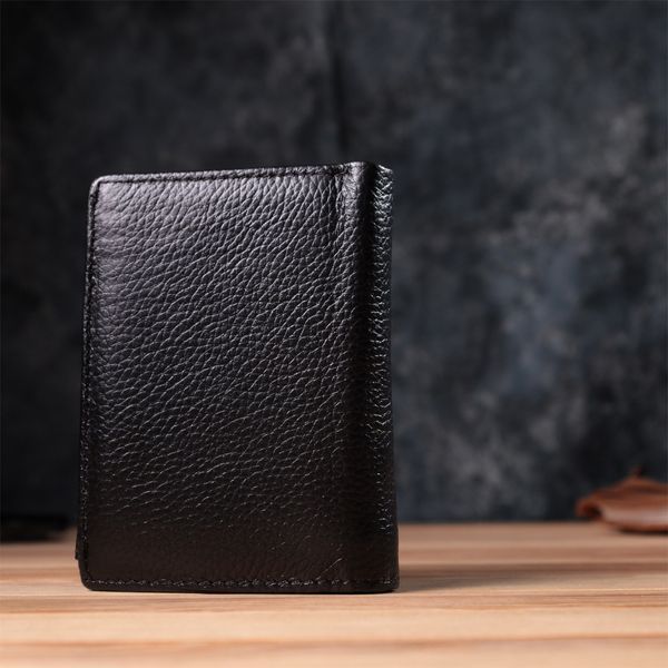 Вертикальный мужской кожаный кошелек в два сложения Vintage sale_15091 Черный sale_15091 фото