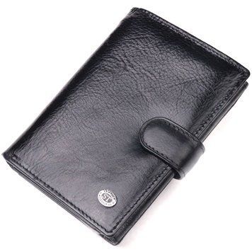 Вертикальний чоловічий гаманець із натуральної шкіри ST Leather 19406 Чорний 19406 фото