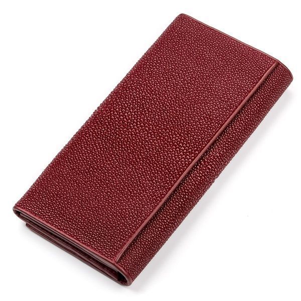 Кошелек женский STINGRAY LEATHER 18097 из натуральной кожи морского ската Бордовый 18097 фото