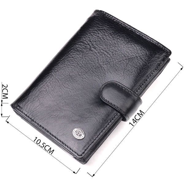 Вертикальний чоловічий гаманець із натуральної шкіри ST Leather 19406 Чорний 19406 фото