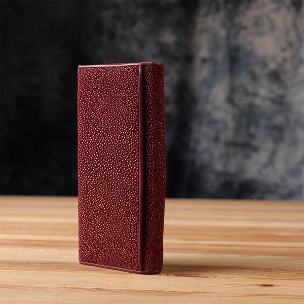 Кошелек женский STINGRAY LEATHER 18097 из натуральной кожи морского ската Бордовый 18097 фото
