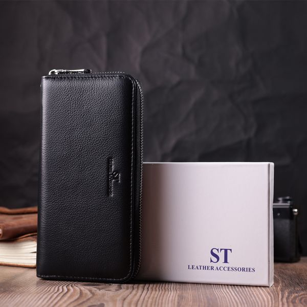 Универсальный кошелек-клатч на одно отделение из натуральной кожи ST Leather 22559 Черный 22559 фото