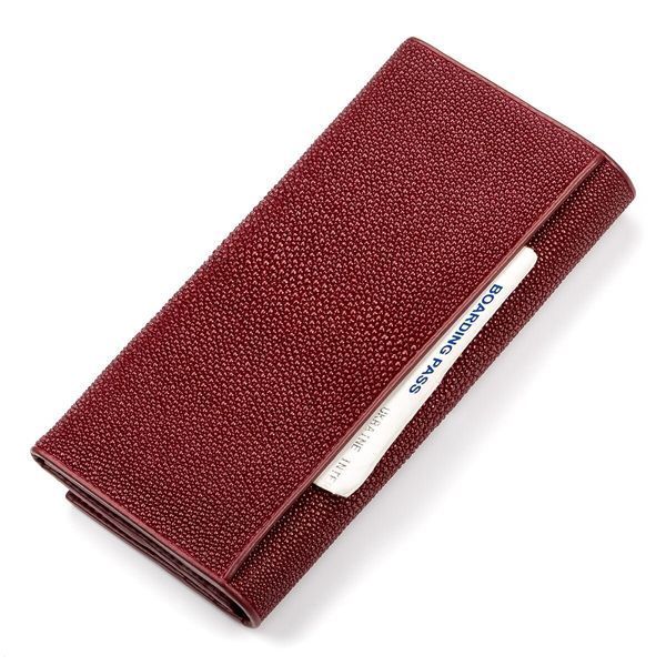 Кошелек женский STINGRAY LEATHER 18097 из натуральной кожи морского ската Бордовый 18097 фото
