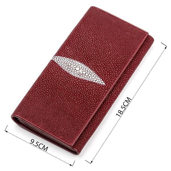 Кошелек женский STINGRAY LEATHER 18097 из натуральной кожи морского ската Бордовый 18097 фото