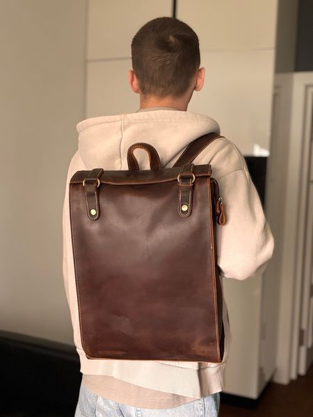 Рюкзак шкіряний дорожній Vintage 14796 Коричневий 14796 фото