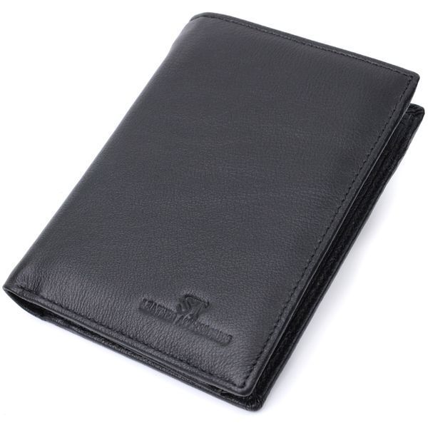 Мужское кожаное портмоне для карт купюр и монет ST Leather 22733 Черное 22733 фото