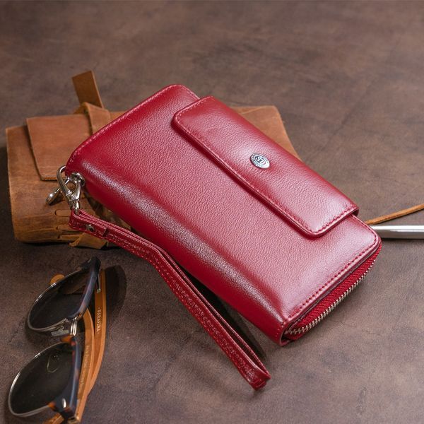 Кошелек из кожи на защелке ST Leather 19341 Бордовый 19341 фото