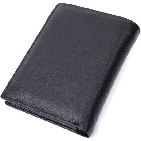 Мужское кожаное портмоне для карт купюр и монет ST Leather 22733 Черное 22733 фото