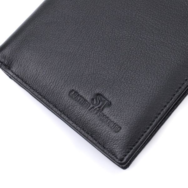 Мужское кожаное портмоне для карт купюр и монет ST Leather 22733 Черное 22733 фото