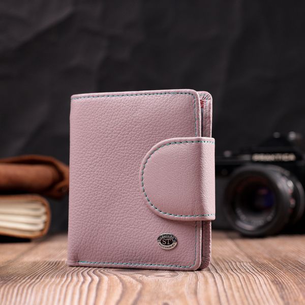 Портмоне с монетницей снаружи для стильных женщин кожаное ST Leather 19456 Бежевый 19456 фото
