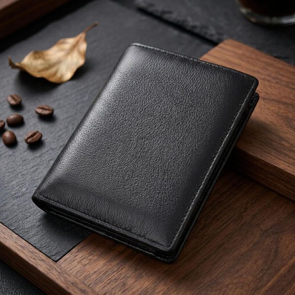 Мужское кожаное портмоне для карт купюр и монет ST Leather 22733 Черное 22733 фото