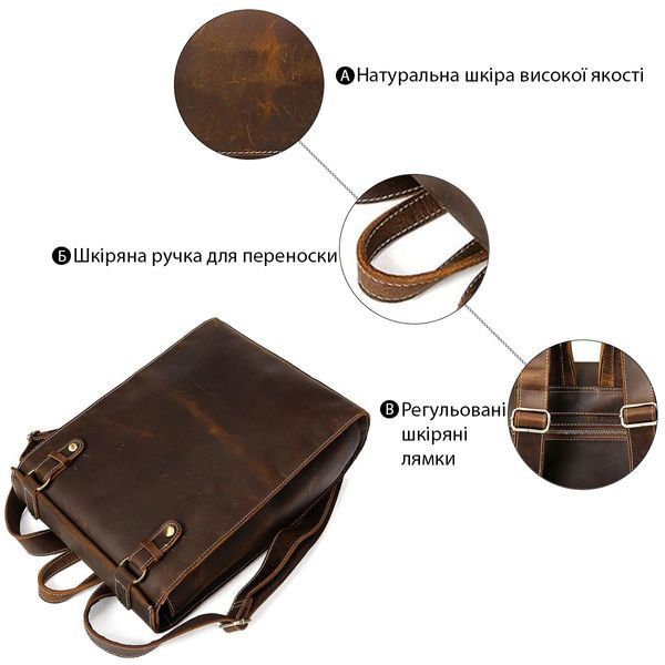 Рюкзак шкіряний дорожній Vintage 14796 Коричневий 14796 фото