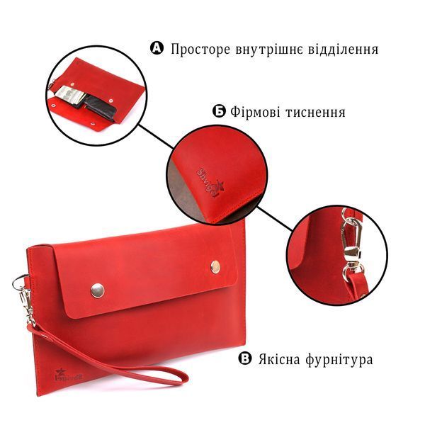 Женская винтажная кожаный тревел-косметичка Shvigel 16427 Красный 16427 фото