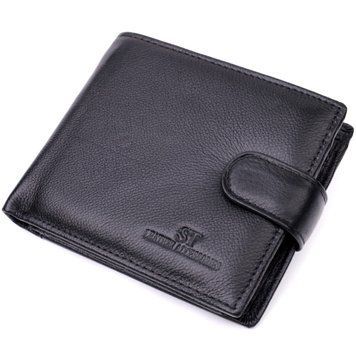 Чоловічий гаманець середнього розміру із натуральної шкіри ST Leather 22444 Чорний 22444 фото