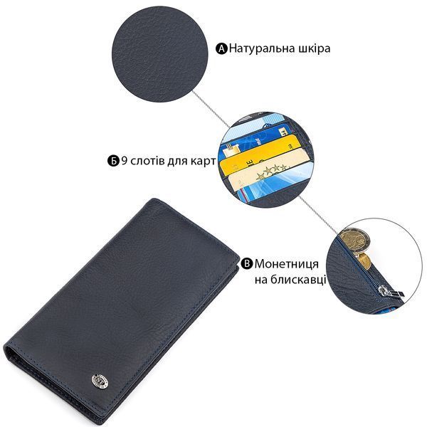 Мужской купюрник ST Leather 18370 (ST148) очень удобный Синий 18370 фото