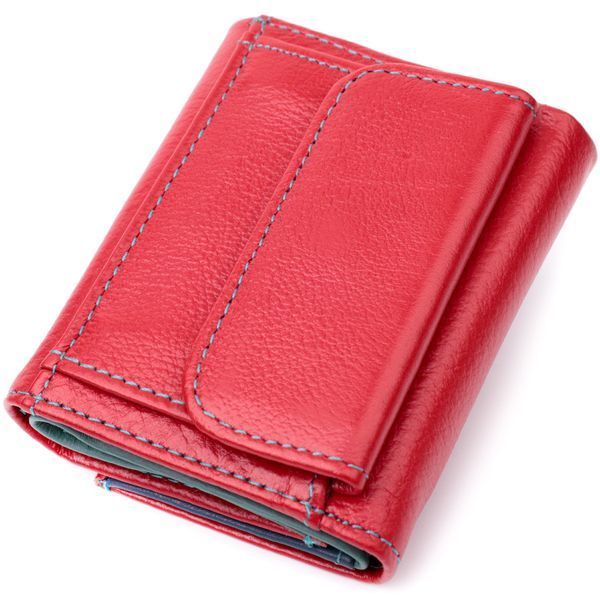 Яркий маленький кошелек для женщин из натуральной кожи ST Leather 19502 Красный 19502 фото