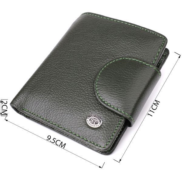 Вертикальний жіночий гаманець з натуральної шкіри ST Leather 23070 Зелений 23070 фото
