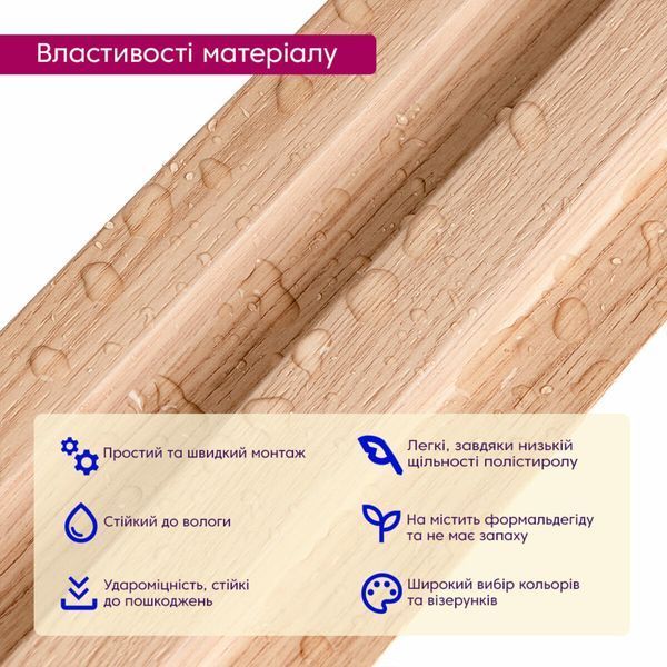 Рейка декоративна PS 2900х120х20мм Бук SW-00002145- SW-00002145 фото