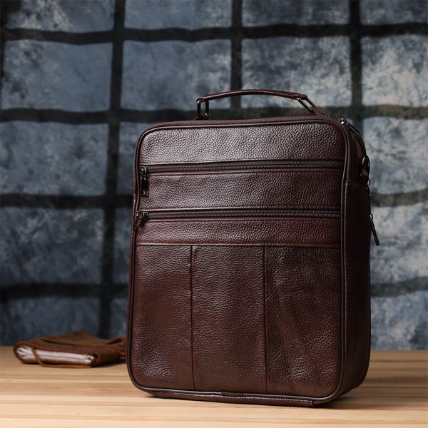Мужская сумка с ручкой для переноса в руке из натуральной кожи Vintage 23024 Коричневый 23024 фото