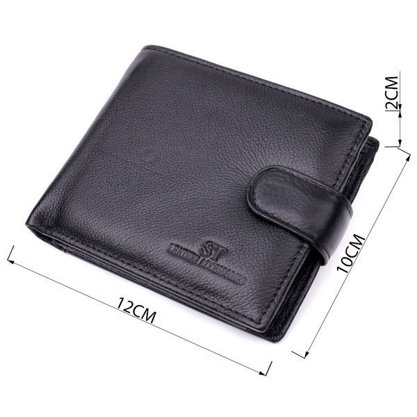 Мужской бумажник среднего размера из натуральной кожи ST Leather 22444 Черный 22444 фото