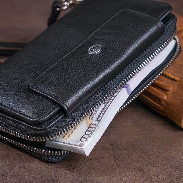 Гаманець зі шкіри на клямці ST Leather 19339 Чорний 19339 фото